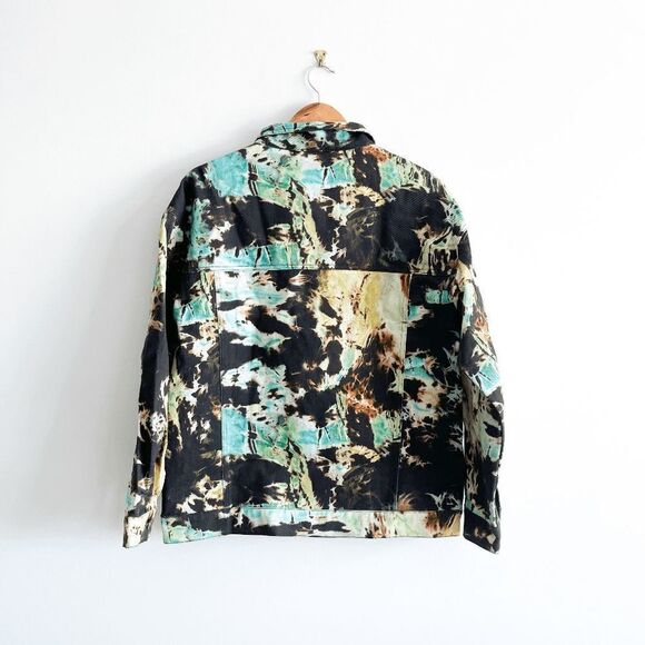 Jaded London Mens Denim Jacket Button Front Long Sleeve Colourblock Small - Picture 2 of 8